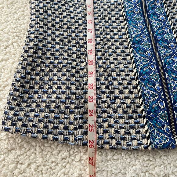 Chico's Woven Paisley Trim Blue Zip Up Blazer 2 (12/14) - Picture 10 of 11